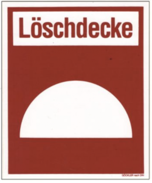 Schild Löschdecke Brandschutzzeichen 15x18cm BGV DIN